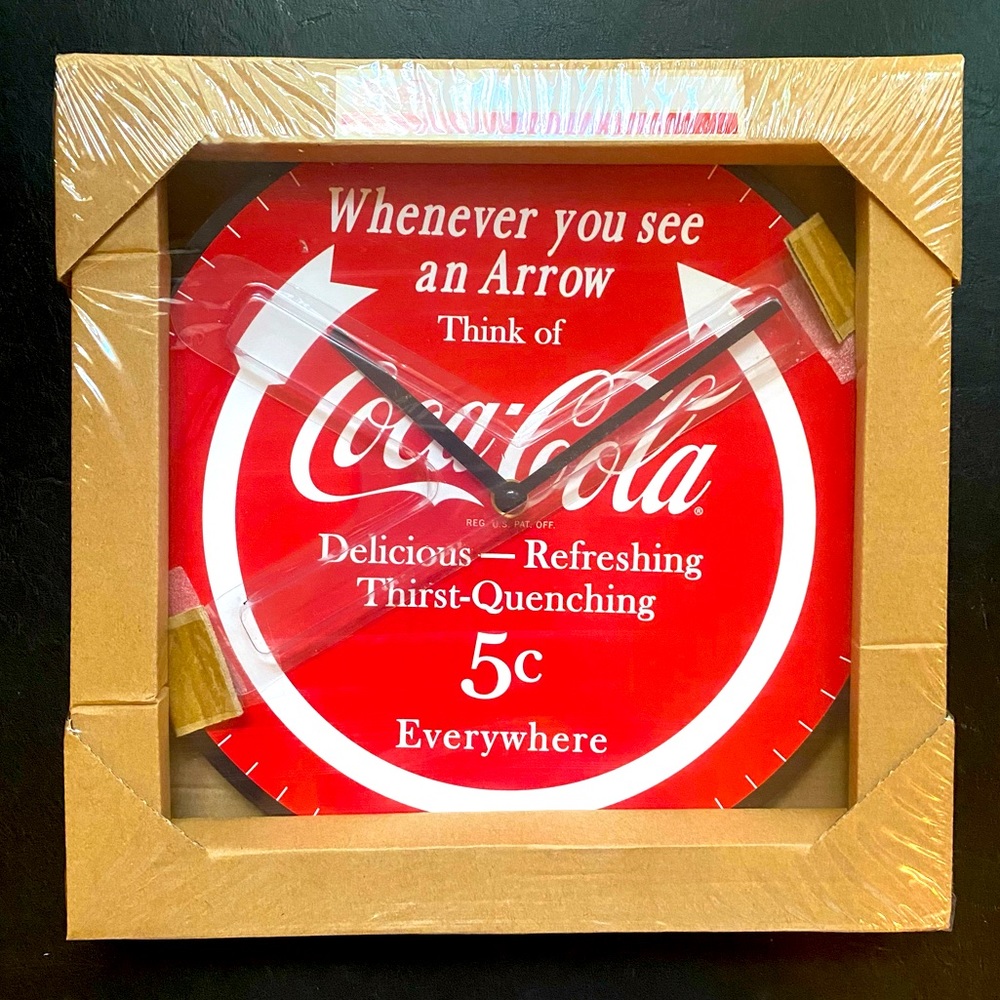 NWB red Coca Cola 12” Wooden Wall Clock